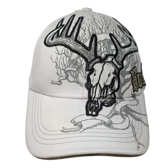 Buck Wear Strapback Trucker Hat White One Size Adjustable Embroidered Mesh Back - Picture 1 of 10